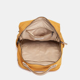 Yellow fabric backpack