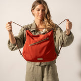 Red fabric multifunctional bag