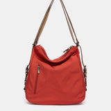 Red fabric multifunctional bag