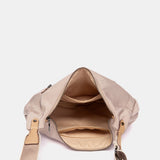 Borsa a tracolla in tessuto beige
