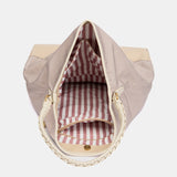 Bolso de hombro bicolor rosa