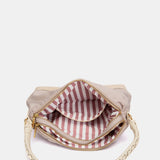 Bolso de hombro pequeño bicolor rosa