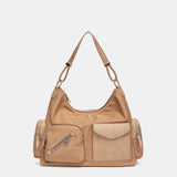 Camel fabric shoulder bag