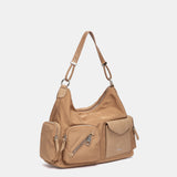 Camel fabric shoulder bag