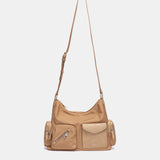 Camel fabric shoulder bag