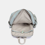 Blue fabric backpack