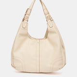 Bolso de hombro grande beige