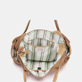 Bolso de hombro en tejido camel