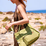 Bolso de hombro en tejido verde