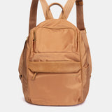 Rucksack aus cognacfarbenem Stoff