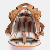 Rucksack aus cognacfarbenem Stoff