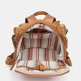 Rucksack aus cognacfarbenem Stoff