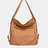 Multifunktionale Tasche aus cognacfarbenem Stoff