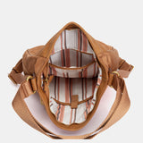 Multifunktionale Tasche aus cognacfarbenem Stoff