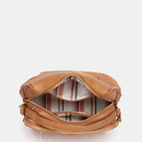 Bandolera en tejido cognac