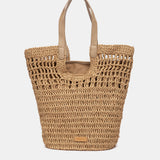 Navicella in rafia color cammello