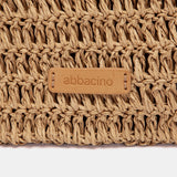 Navicella in rafia color cammello