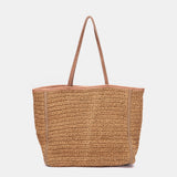 Camelfarbene Bast-Tragetasche