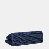 Navicella in rafia a righe blu