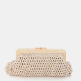 Beige macramé clutch