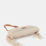 Beige macramé clutch