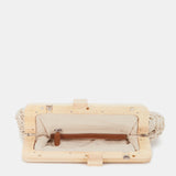 Beige macramé clutch