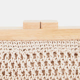 Beige macramé clutch