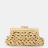 Yellow macramé clutch
