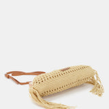 Yellow macramé clutch