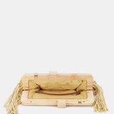 Yellow macramé clutch