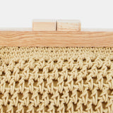 Yellow macramé clutch