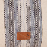 Black embroidered cotton beach bag