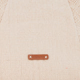 Beige embroidered cotton beach bag