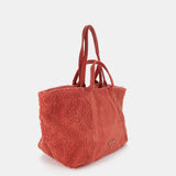 Orange embroidered cotton beach bag