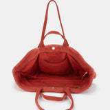 Orange embroidered cotton beach bag