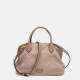 Bolso de mano trenzado beige