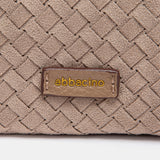 Bolso de mano trenzado beige