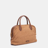 Bolso de mano trenzado cognac