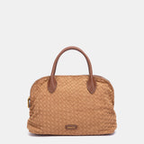 Bolso de mano trenzado cognac