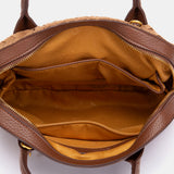 Bolso de mano trenzado cognac