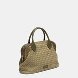 Bolso de mano trenzado verde