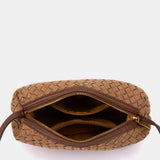Bandolera trenzada cognac