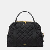 Schwarze gesteppte Handtasche.