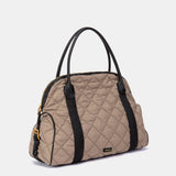 Gesteppte Handtasche in Taupe.