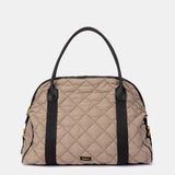 Gesteppte Handtasche in Taupe.