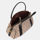 Gesteppte Handtasche in Taupe.