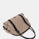 Gesteppte Handtasche in Taupe.