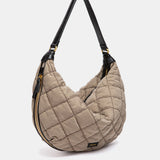 Bolso de hombro acolchado taupe