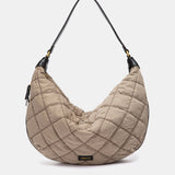 Bolso de hombro acolchado taupe