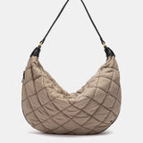 Bolso de hombro acolchado taupe